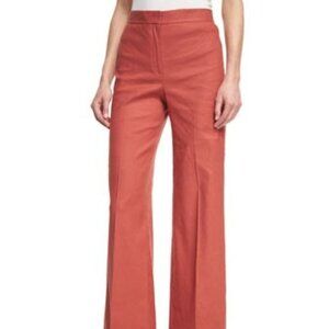 Theory Terena High-Waist Wide-Leg Pants, linen blend, NWT, size 12